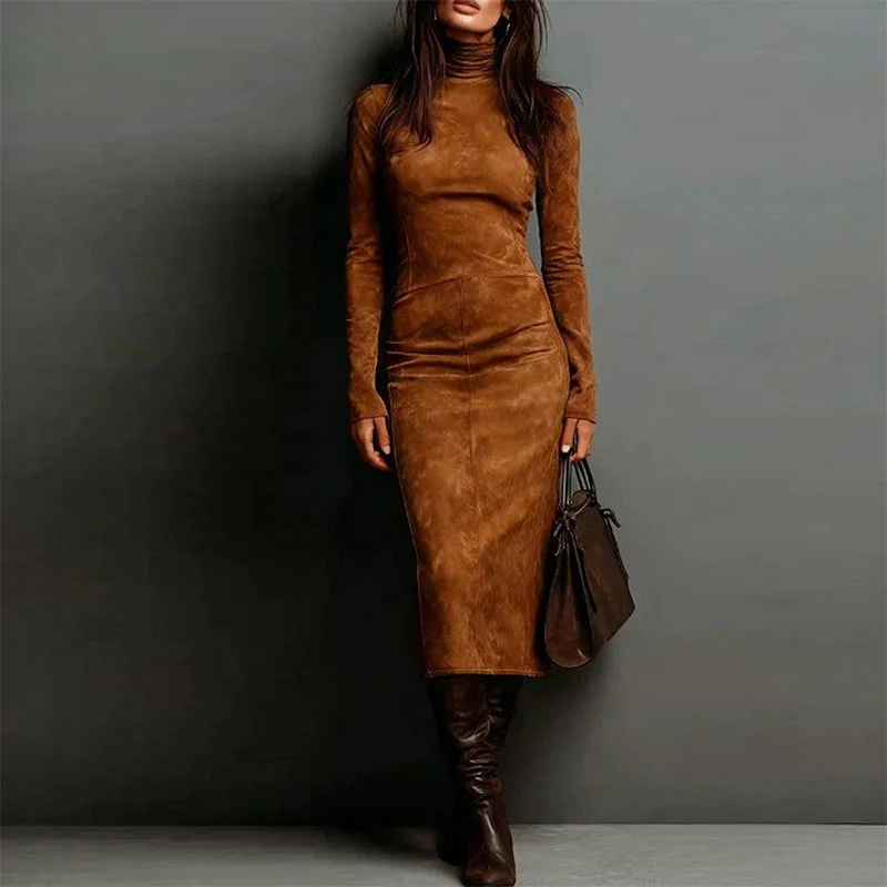 🎁Meet Christmas 40% OFF🎄|Elegant Turtleneck Long-Sleeve Bodycon Dress - Image 12