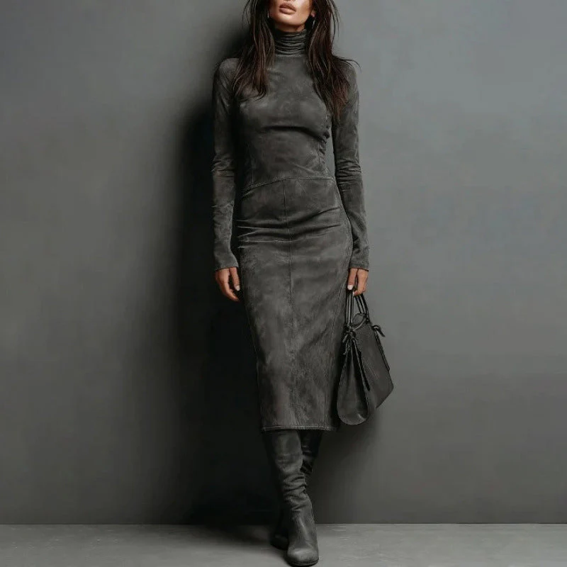 🎁Meet Christmas 40% OFF🎄|Elegant Turtleneck Long-Sleeve Bodycon Dress - Image 13