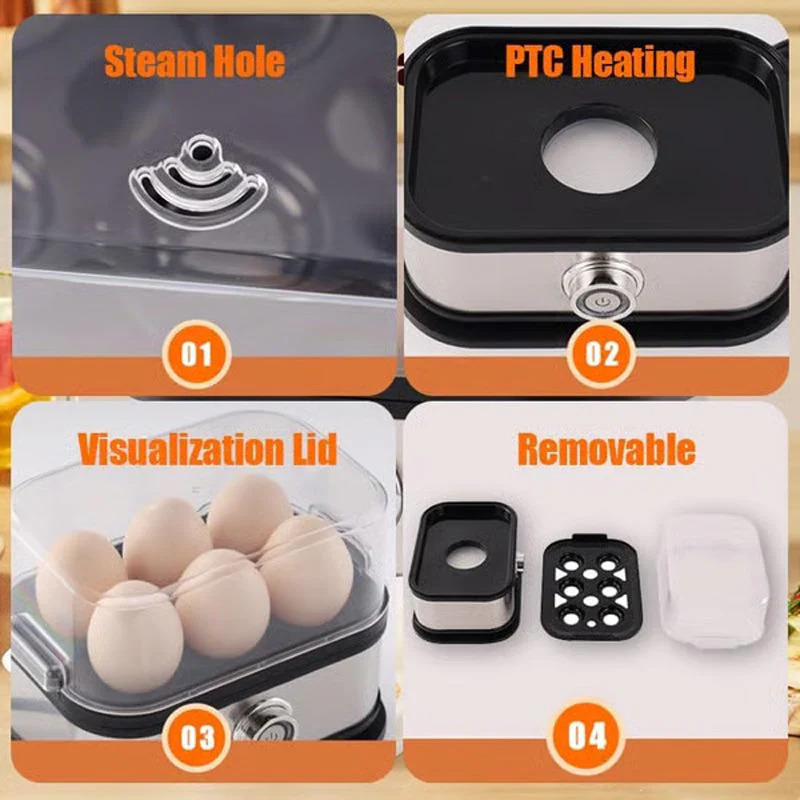 🍳2026 HOT SALE 40% OFF🎉Multifunctional Egg Steamer with Clear Lid - Image 6