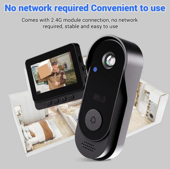 🔥New Year's Special Offer 40%OFF🎉Wireless doorbell camera: 1080P, 170° angle, 4.3-inch screen, IPX65 outdoor waterproof, night vision - Image 9