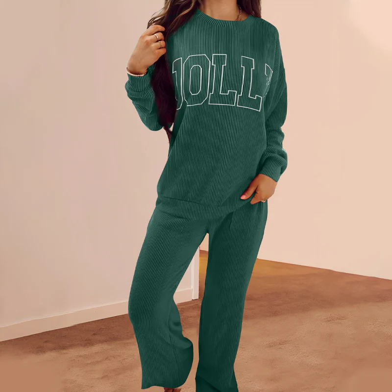 ⏳40% off⏰Festive Stripe 2-Piece Set: Long-Sleeve Top & Drawstring Wide-Leg Pants👚👖 - Image 7