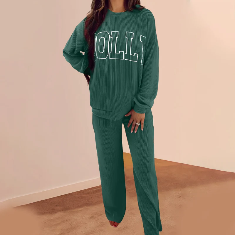 ⏳40% off⏰Festive Stripe 2-Piece Set: Long-Sleeve Top & Drawstring Wide-Leg Pants👚👖 - Image 8