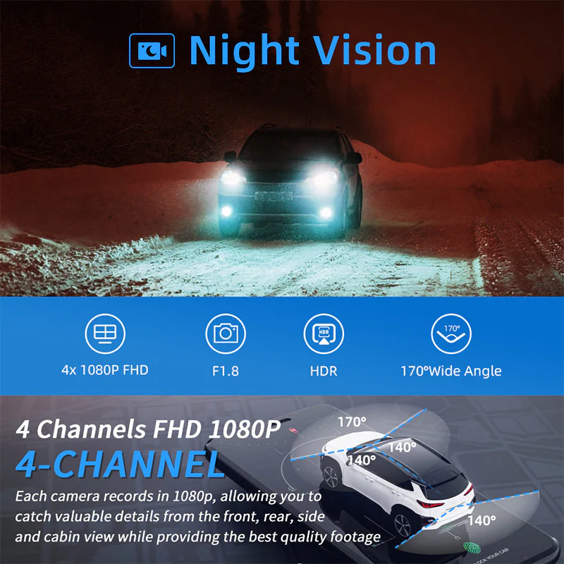 📹40% OFF!📷4-Channel HD Dash Cam with Night Vision - Image 8
