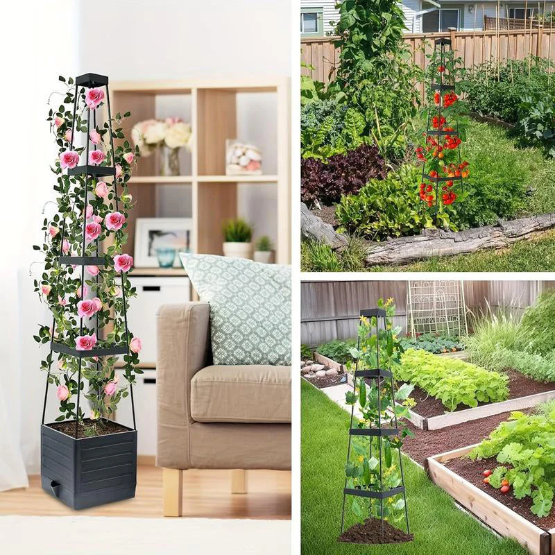 🌞40% OFF!🪵Garden Raised Bed Planter Boxes with Trellis - Image 5