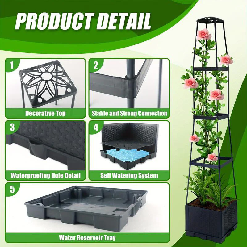 🌞40% OFF!🪵Garden Raised Bed Planter Boxes with Trellis - Image 7
