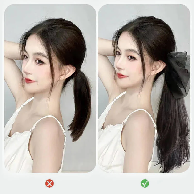 Women's long curly ponytail wig - Image 2