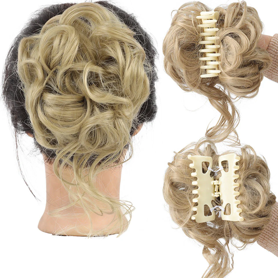 Messy Bun Hair Piece, Wavy Curly Chignon Ponytail Hairpiece For Daily Wear - Image 7