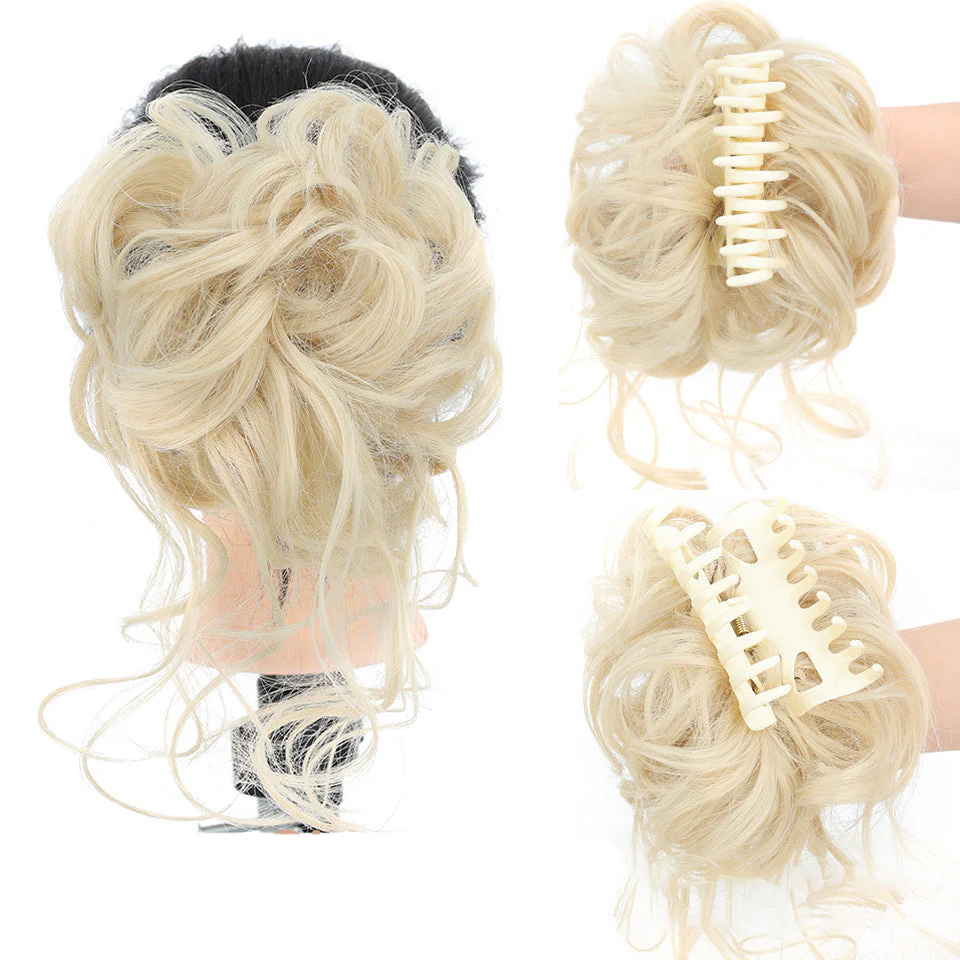 Messy Bun Hair Piece, Wavy Curly Chignon Ponytail Hairpiece For Daily Wear - Image 8