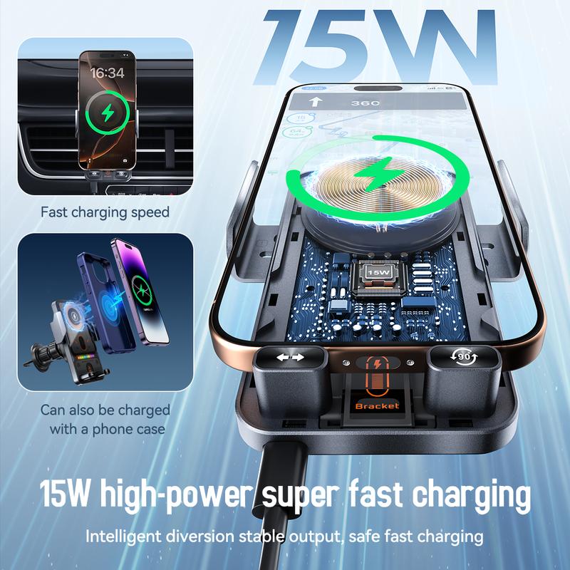 ๐40% OFF!๐ฑ 2-in-1 Car Phone Holder & Wireless Charger โ 360ยฐ Rotation, Strong Grip & Fast Charging ๐ - Image 8