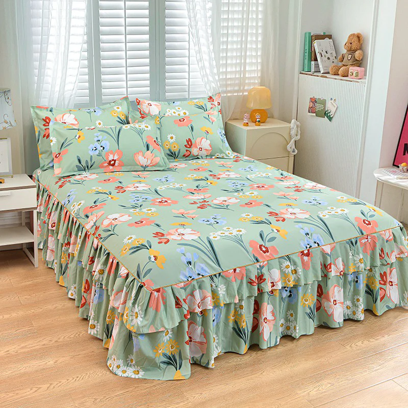 🛏️40% OFF NOW! 🎀 3-Piece Ruffled Bed Skirt Set – Elegant Design, Easy Fit & Complete Coverage 🛌
