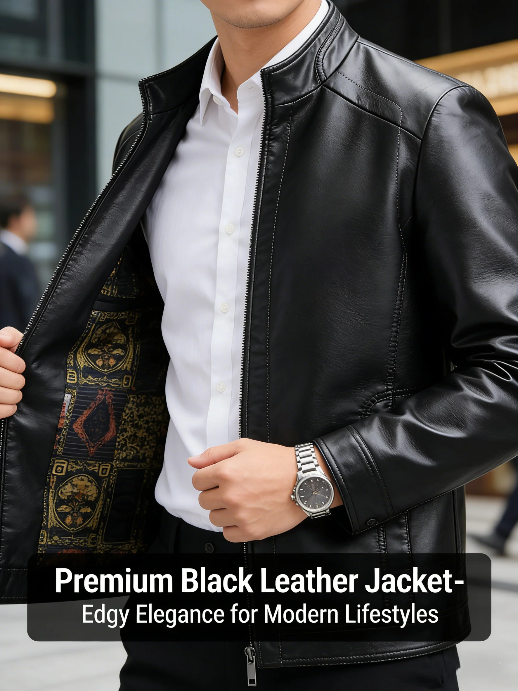 🧥40% OFF NOW! ❄️ Men's Warm Plush Lining Leather Jacket - Windproof & Stylish, Perfect for Cold Weather Outings ✨