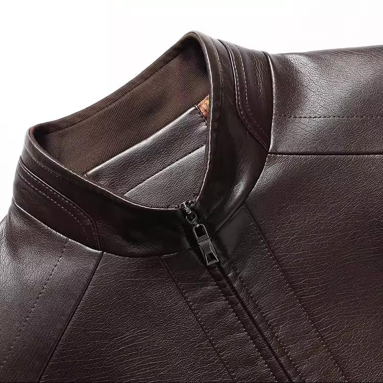 🧥40% OFF NOW! ❄️ Men's Warm Plush Lining Leather Jacket - Windproof & Stylish, Perfect for Cold Weather Outings ✨ - Image 10