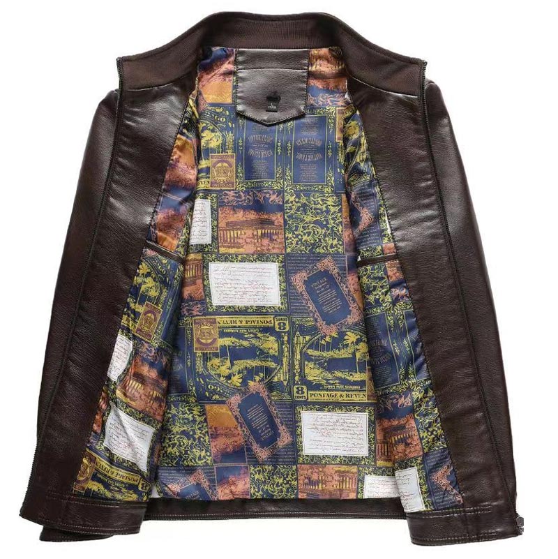 🧥40% OFF NOW! ❄️ Men's Warm Plush Lining Leather Jacket - Windproof & Stylish, Perfect for Cold Weather Outings ✨ - Image 14