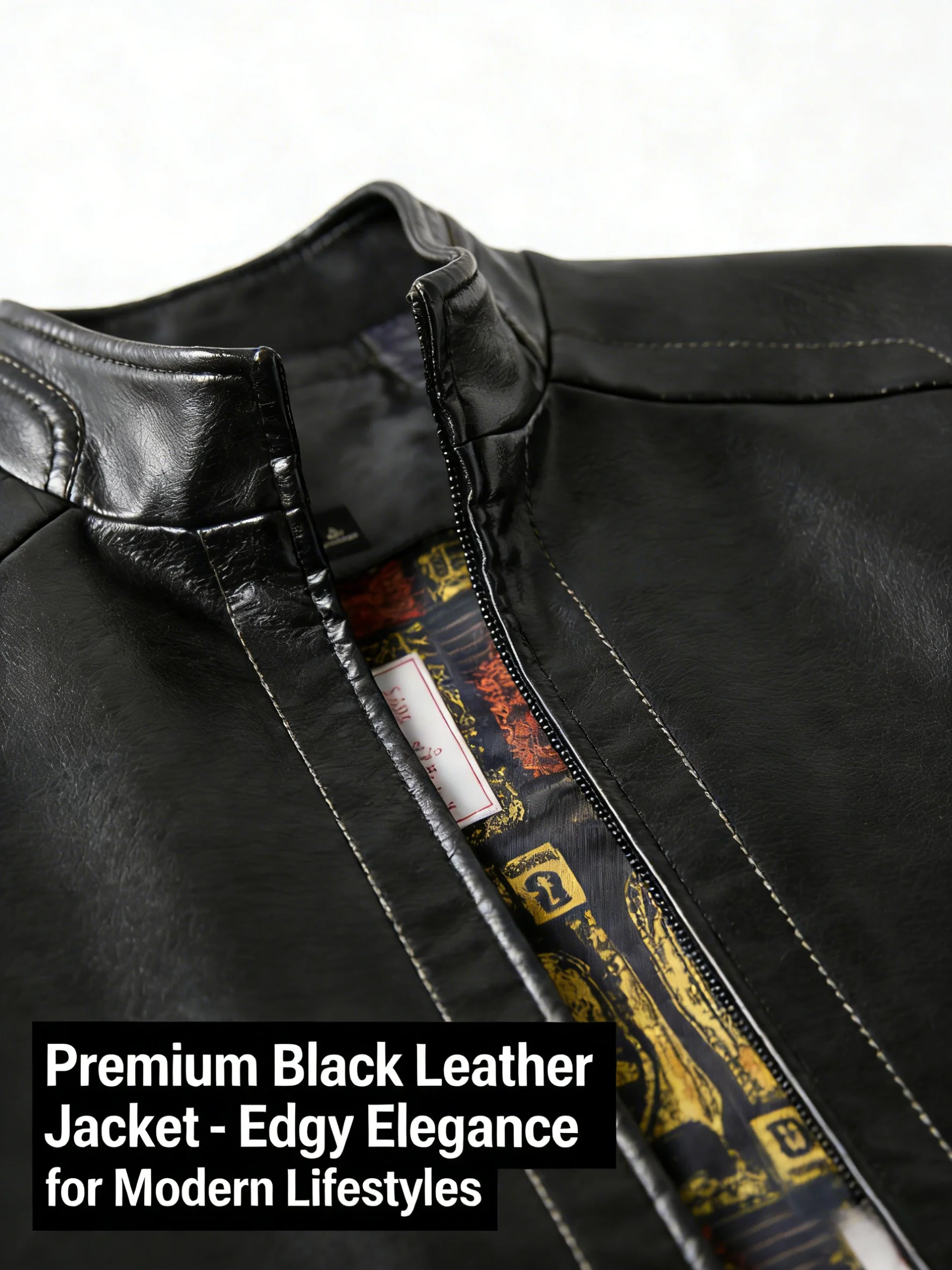 🧥40% OFF NOW! ❄️ Men's Warm Plush Lining Leather Jacket - Windproof & Stylish, Perfect for Cold Weather Outings ✨ - Image 4
