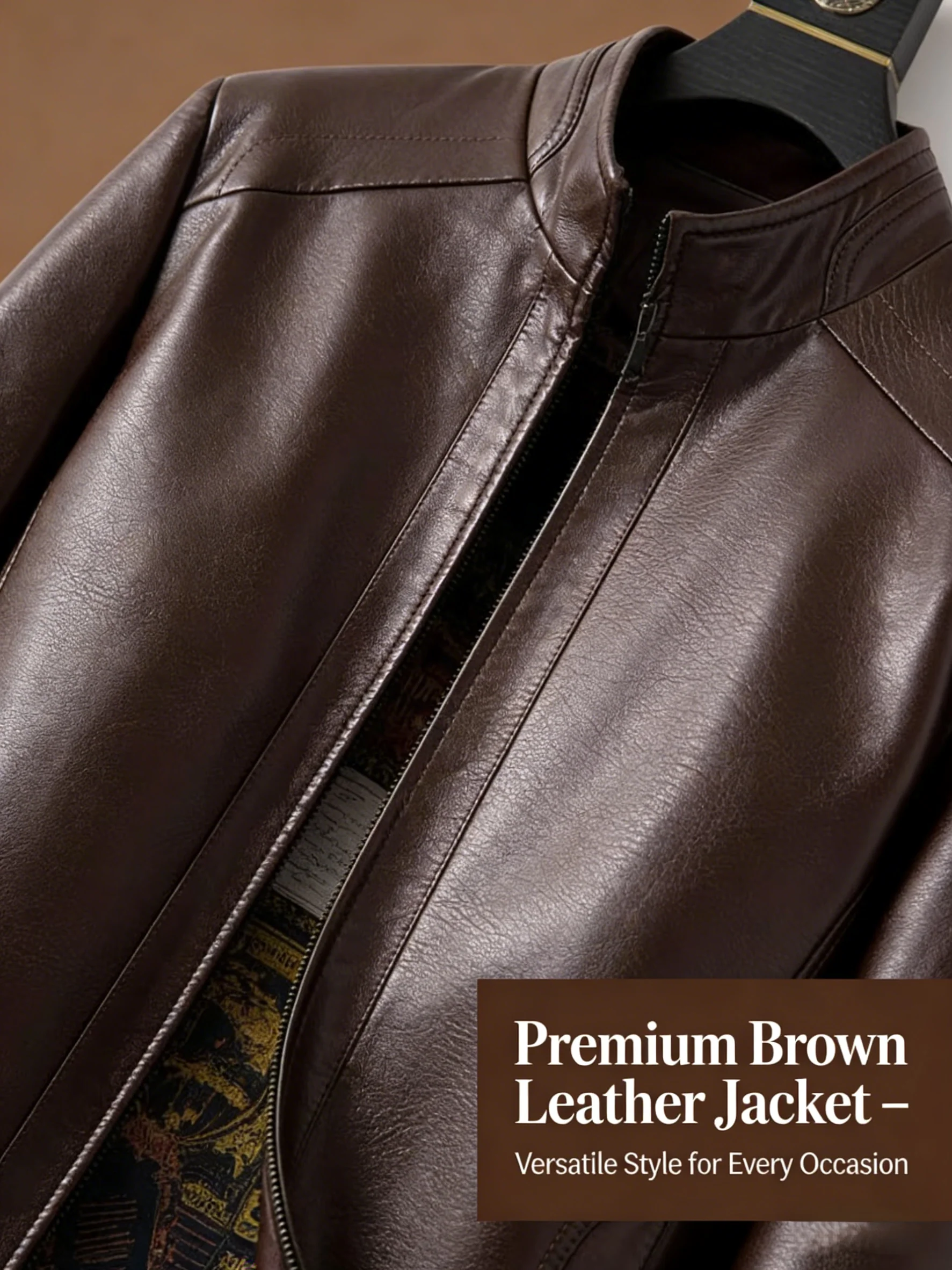 🧥40% OFF NOW! ❄️ Men's Warm Plush Lining Leather Jacket - Windproof & Stylish, Perfect for Cold Weather Outings ✨ - Image 5