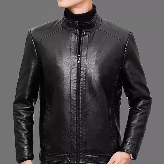 🧥40% OFF NOW! ❄️ Men's Warm Plush Lining Leather Jacket - Windproof & Stylish, Perfect for Cold Weather Outings ✨ - Image 8