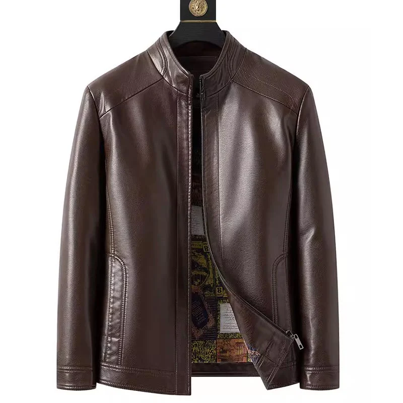 🧥40% OFF NOW! ❄️ Men's Warm Plush Lining Leather Jacket - Windproof & Stylish, Perfect for Cold Weather Outings ✨ - Image 9