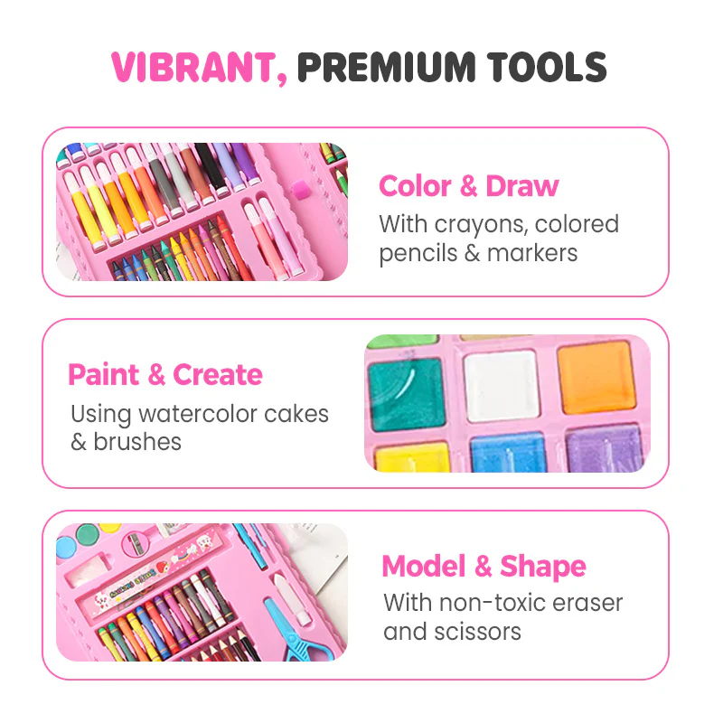🎨35% OFF!✨ Deluxe 6-in-1 Art Creativity Set - Includes Drawing Tools & 12 Colors for Kids' Creative Development 🧑‍🎨🌟 - Image 3