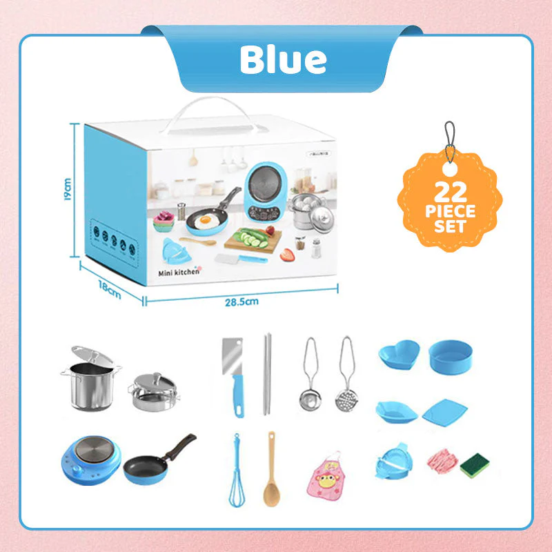 🎁🍳Children's Real Cooking Mini Kitchen Toys - 22 PCS Set - Image 10