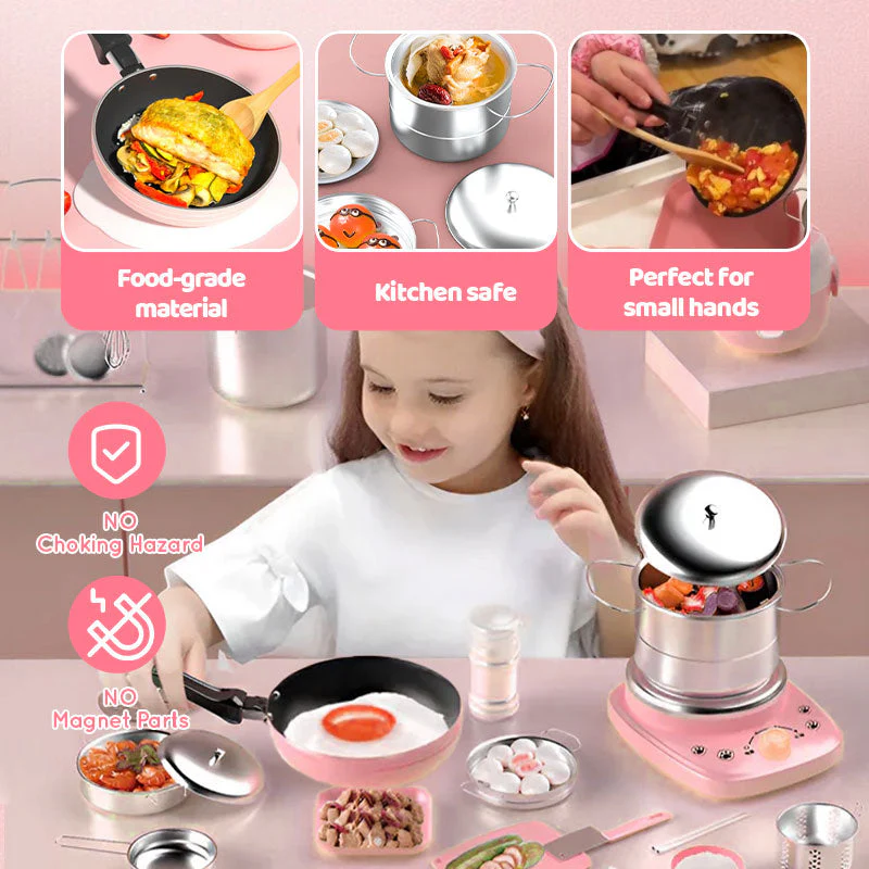 🎁🍳Children's Real Cooking Mini Kitchen Toys - 22 PCS Set - Image 7