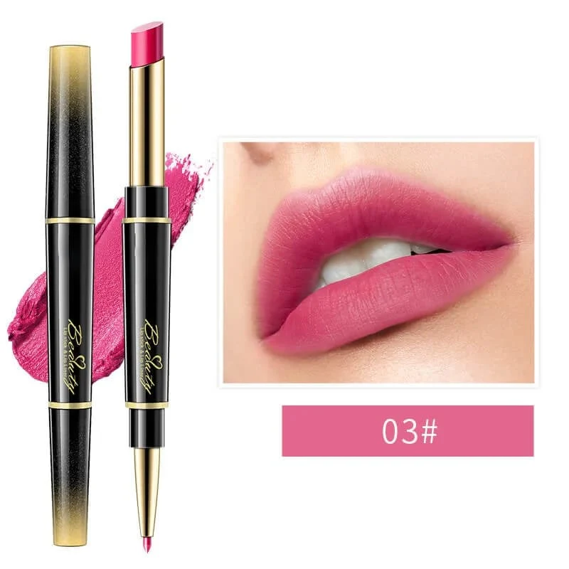 Double ended lipstick Automatic Lip Liner Matte Waterproof Non-fading Non-stick Lipstick - Image 10