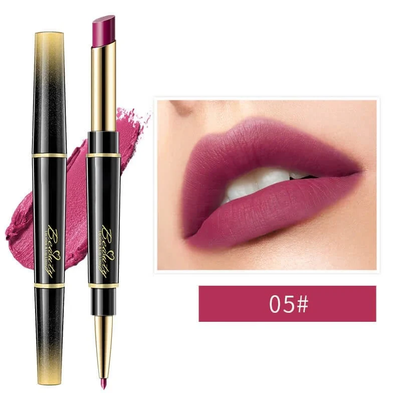 Double ended lipstick Automatic Lip Liner Matte Waterproof Non-fading Non-stick Lipstick - Image 12