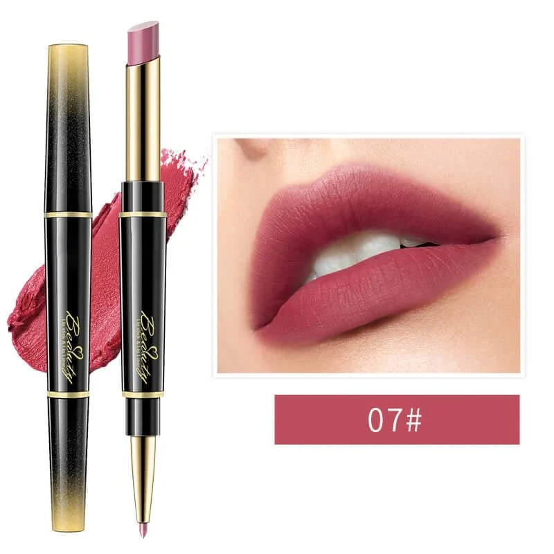 Double ended lipstick Automatic Lip Liner Matte Waterproof Non-fading Non-stick Lipstick - Image 14