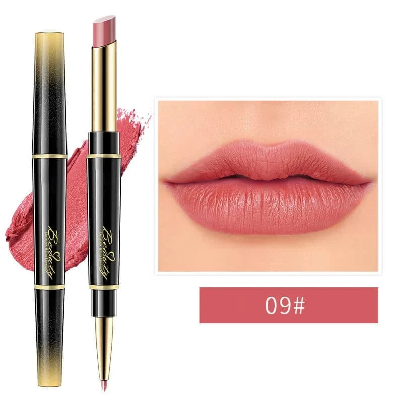 Double ended lipstick Automatic Lip Liner Matte Waterproof Non-fading Non-stick Lipstick - Image 16