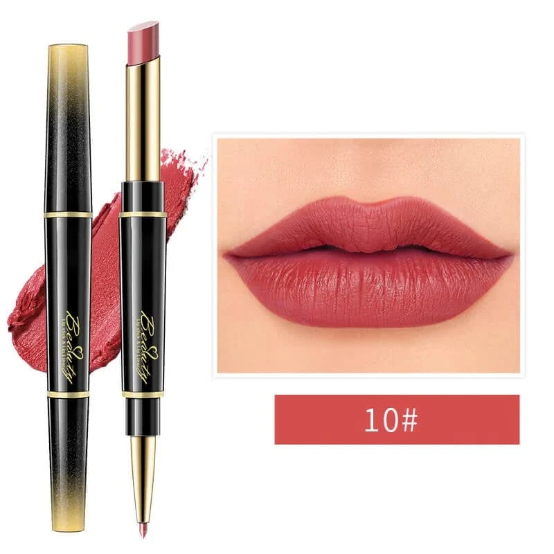 Double ended lipstick Automatic Lip Liner Matte Waterproof Non-fading Non-stick Lipstick - Image 17