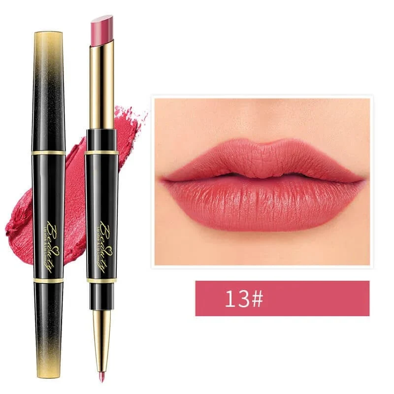 Double ended lipstick Automatic Lip Liner Matte Waterproof Non-fading Non-stick Lipstick - Image 19