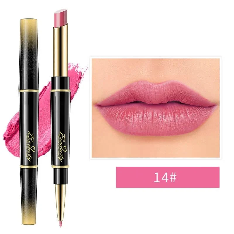 Double ended lipstick Automatic Lip Liner Matte Waterproof Non-fading Non-stick Lipstick - Image 20