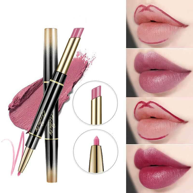 Double ended lipstick Automatic Lip Liner Matte Waterproof Non-fading Non-stick Lipstick - Image 4