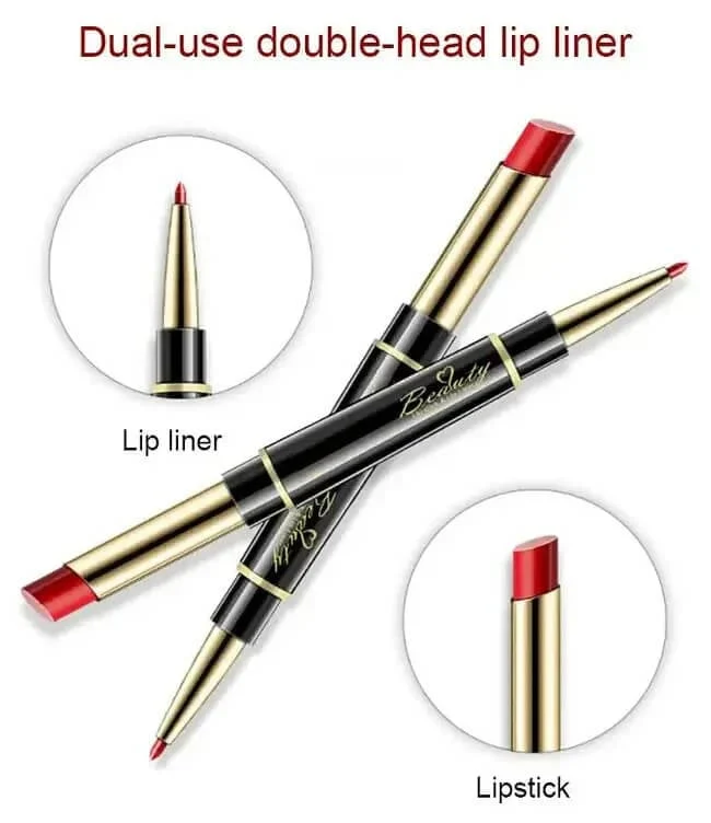 Double ended lipstick Automatic Lip Liner Matte Waterproof Non-fading Non-stick Lipstick - Image 5