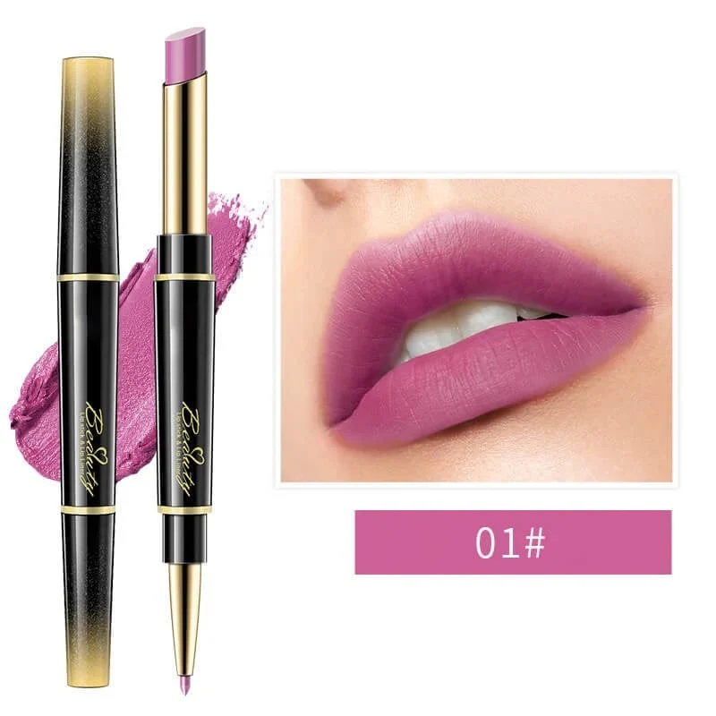 Double ended lipstick Automatic Lip Liner Matte Waterproof Non-fading Non-stick Lipstick - Image 8