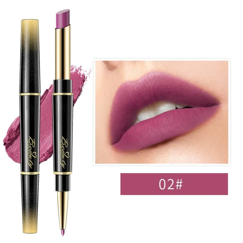 Double ended lipstick Automatic Lip Liner Matte Waterproof Non-fading Non-stick Lipstick - Image 9