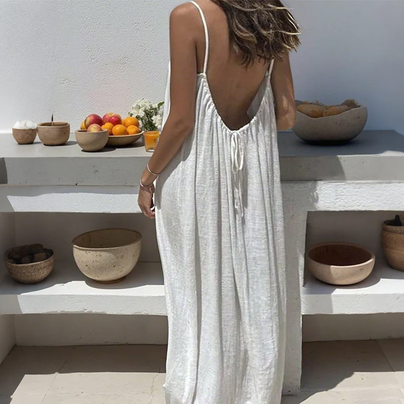 🏖️💕20K+ SOLD!⚡Women's Casual Backless Spaghetti Strap Maxi Dress🌟🌊 - Image 4