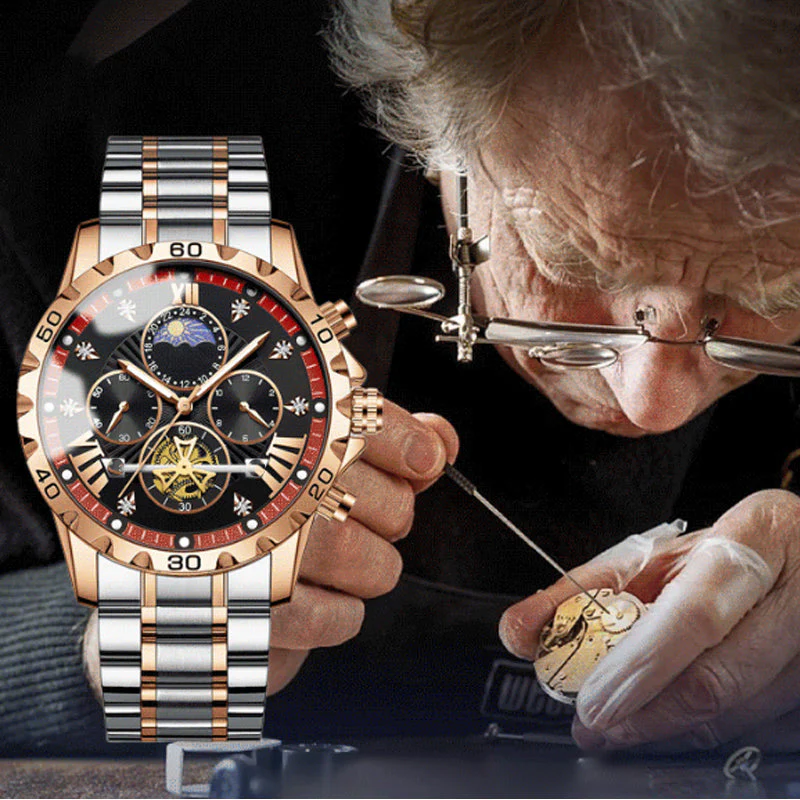📢Best Christmas Gift 50% OFF !!🎁Men's Luminous Waterproof Flywheel Quartz Watch - Image 3