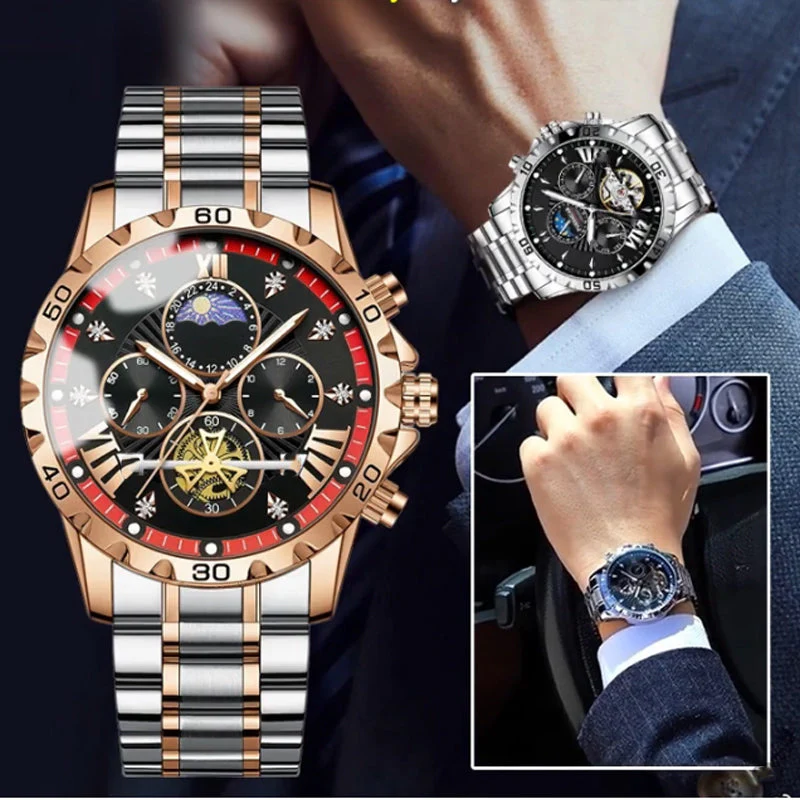 📢Best Christmas Gift 50% OFF !!🎁Men's Luminous Waterproof Flywheel Quartz Watch - Image 4