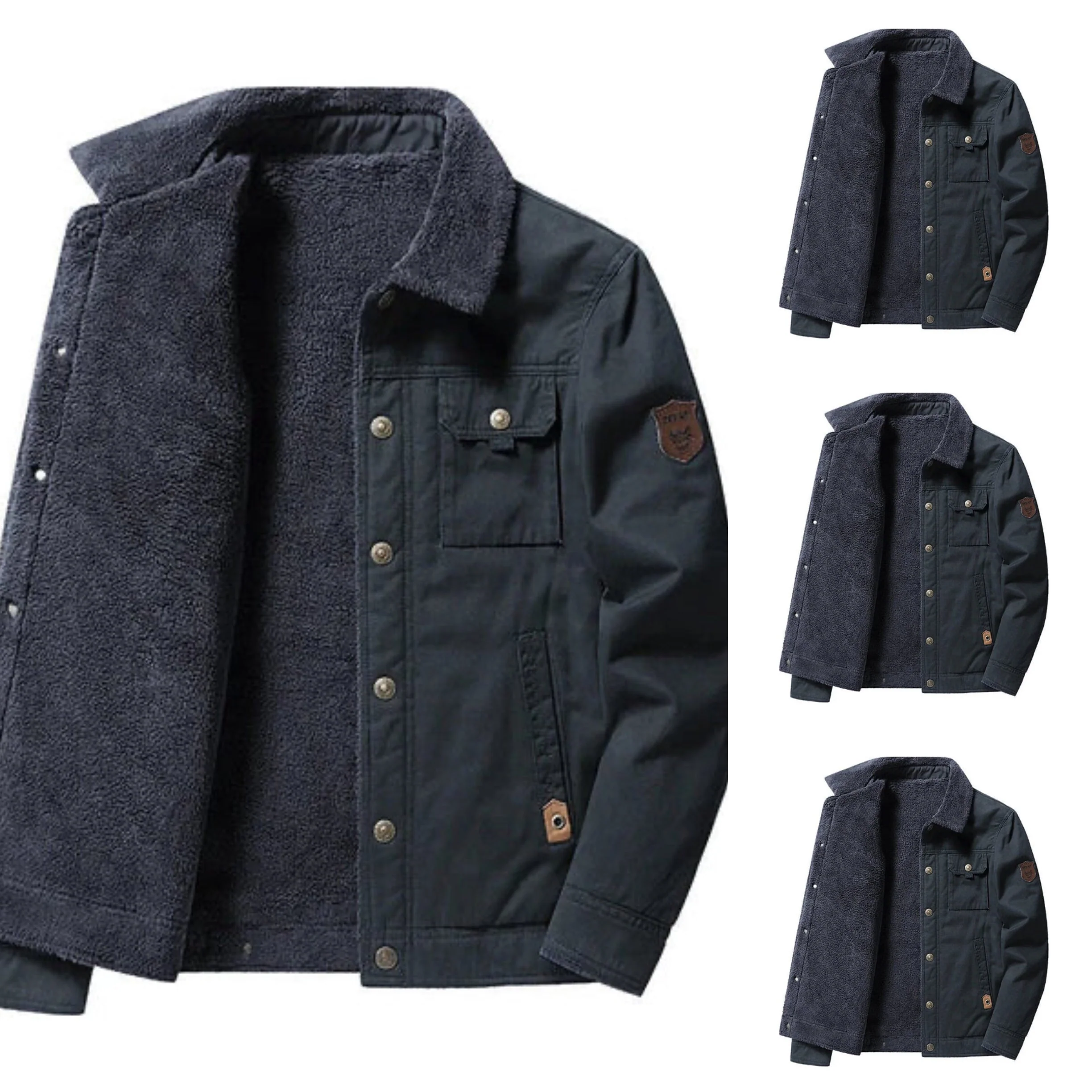 Men's Fleece Thickened Casual Thermal Jacket - Image 7