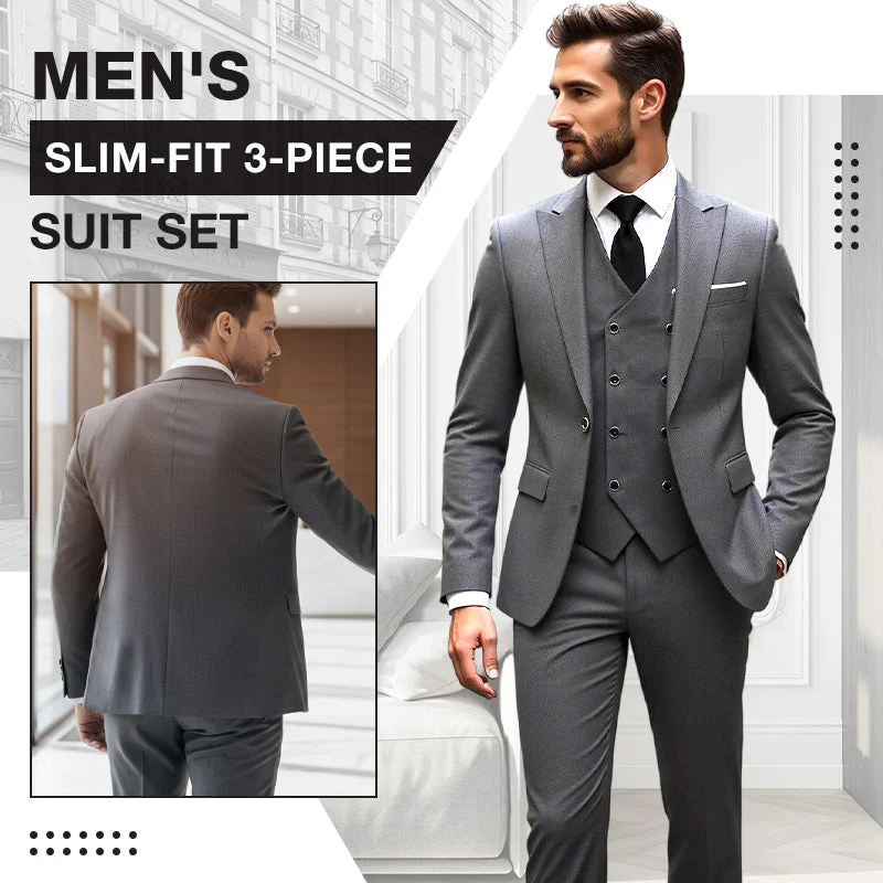 📢40% OFF!⏰Men's Slim-Fit 3-Piece Suit Set
