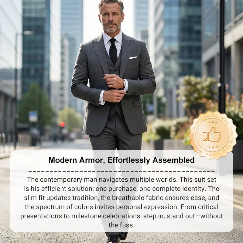 📢40% OFF!⏰Men's Slim-Fit 3-Piece Suit Set - Image 7