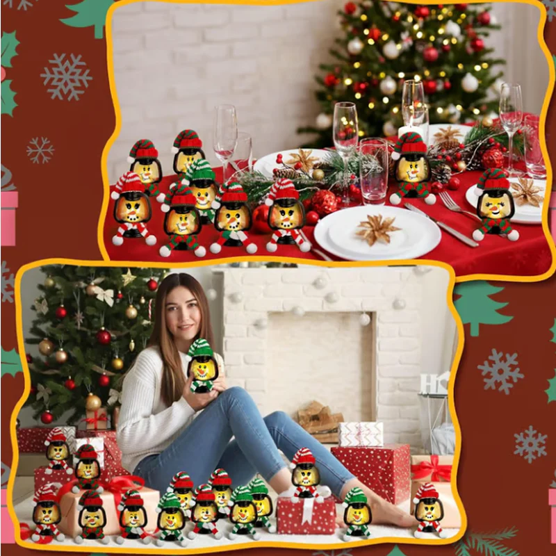 ⛄40% OFF NOW! ✨ Mini Snowman Lantern - LED Light with Removable Hat & Scarf for Festive Holiday Decor 🎄💡 - Image 4