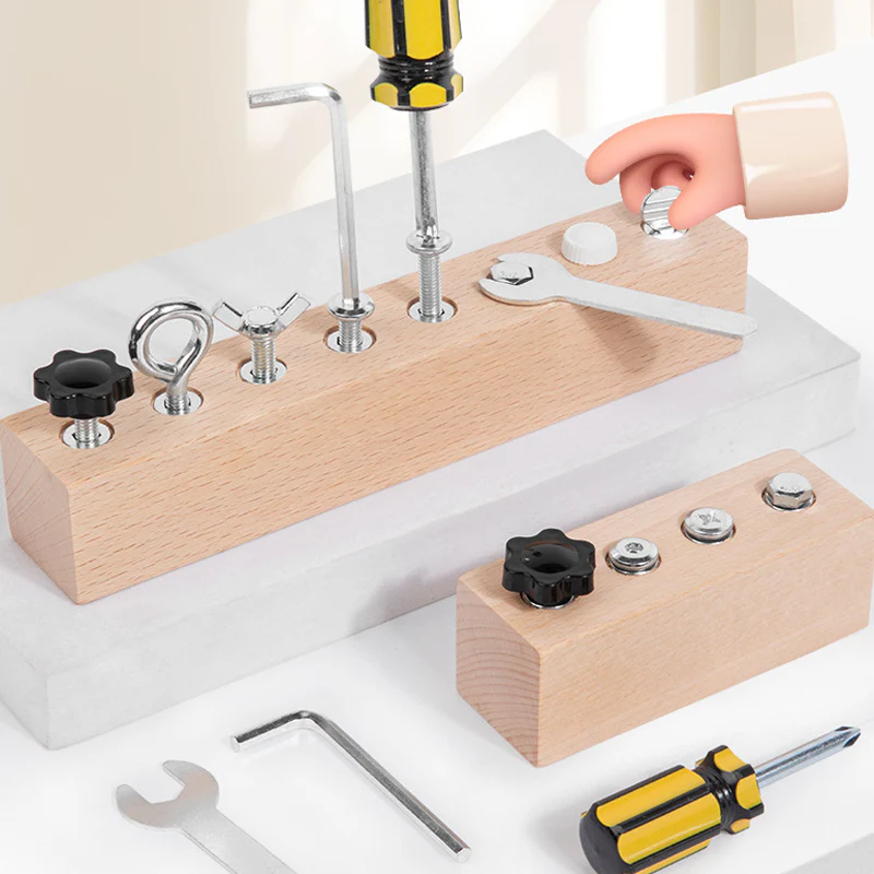🥳40%  OFF!🪵Montessori Wooden Screw Driver Board Toy