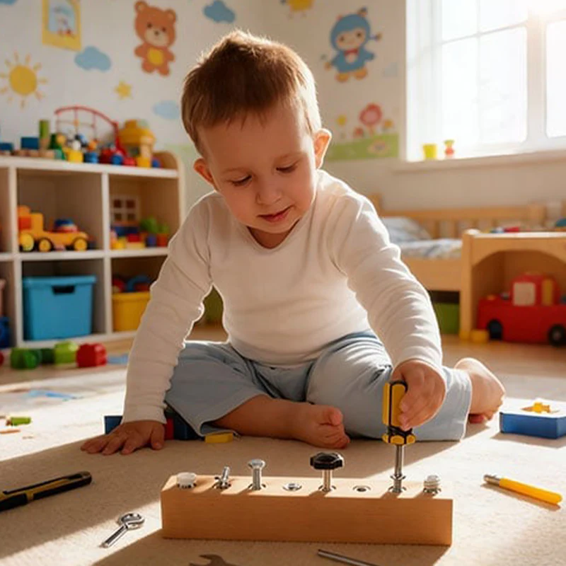 🥳40%  OFF!🪵Montessori Wooden Screw Driver Board Toy - Image 4