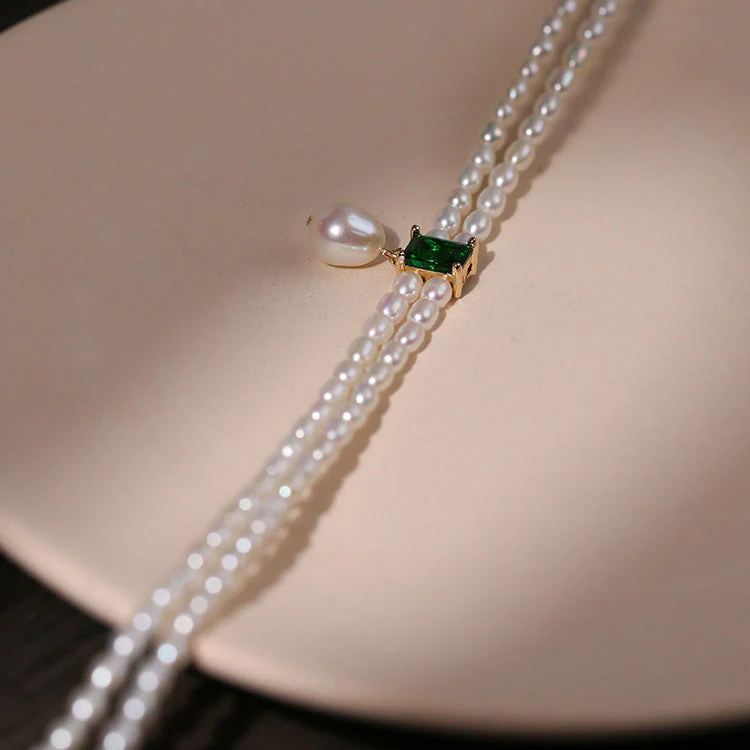 Elegant Emerald Freshwater Pearl Short Necklace（50% OFF） - Image 4