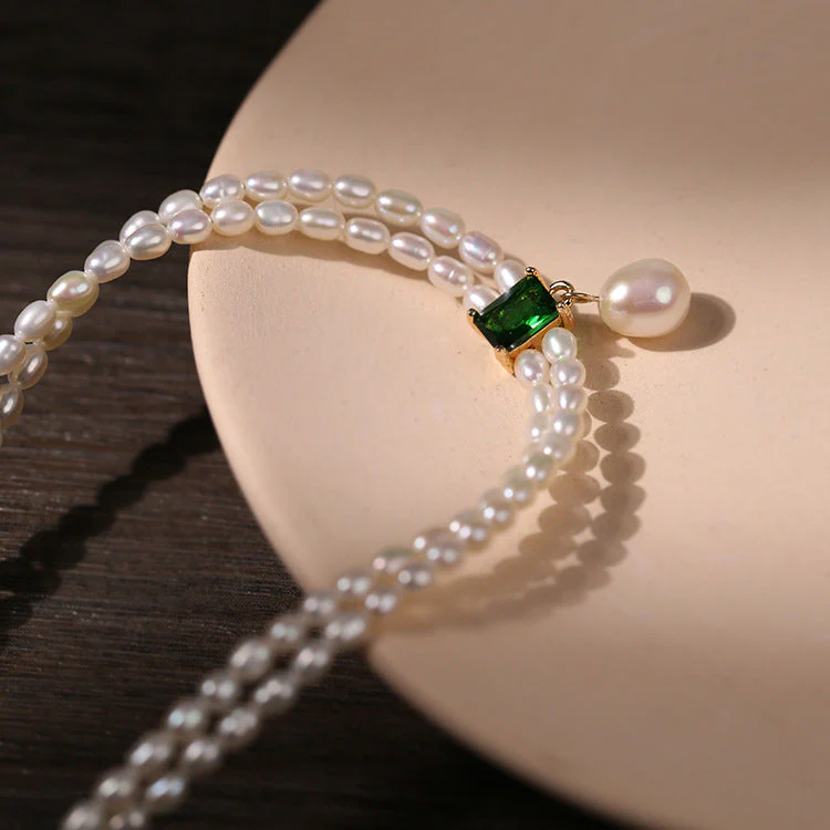 Elegant Emerald Freshwater Pearl Short Necklace（50% OFF） - Image 5