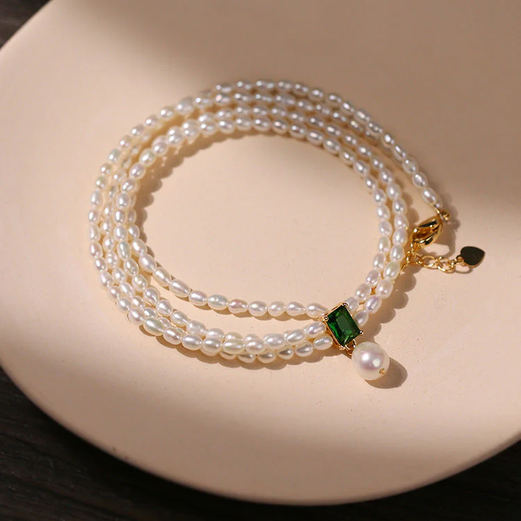 Elegant Emerald Freshwater Pearl Short Necklace（50% OFF） - Image 7