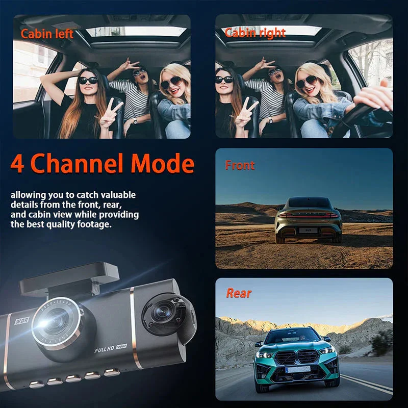 🏆40% Off!🚗4-Channel HD Dashcam with Front Interior Rear Recording🎥 - Image 5