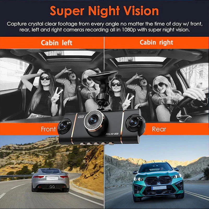 🏆40% Off!🚗4-Channel HD Dashcam with Front Interior Rear Recording🎥 - Image 6