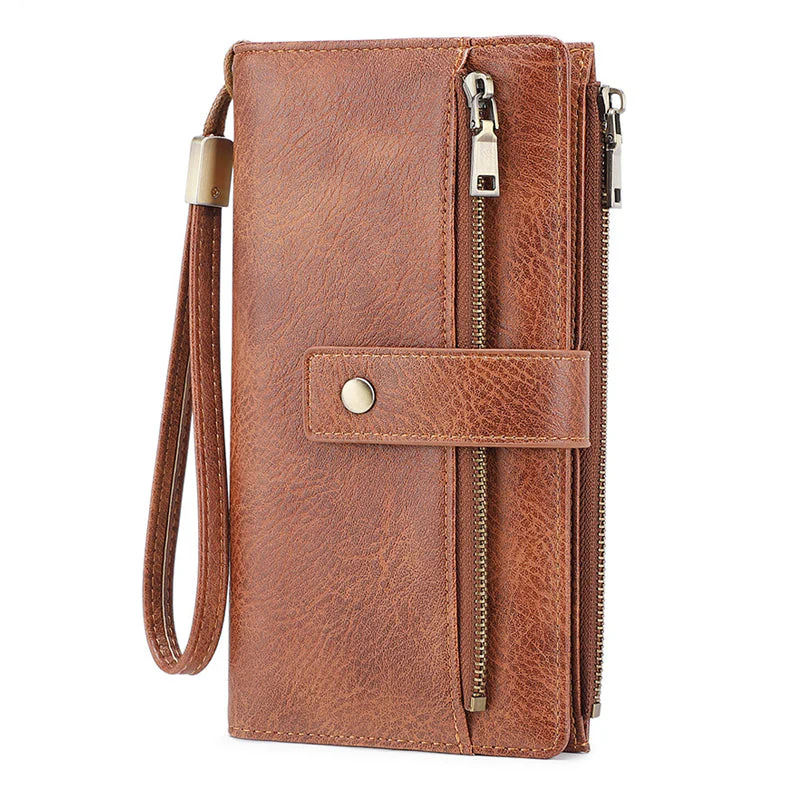 Women's Retro Style RFID Blocking Tri-fold Wallet - Image 13